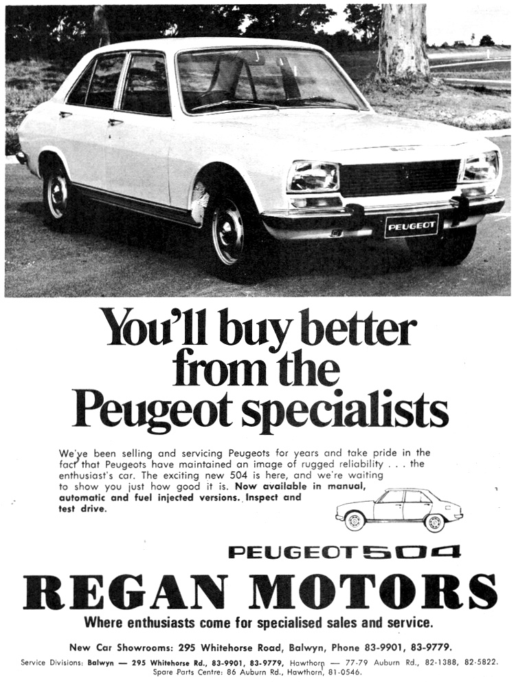 1972 Regan Motors Peugeot 504